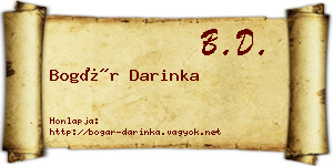 Bogár Darinka névjegykártya